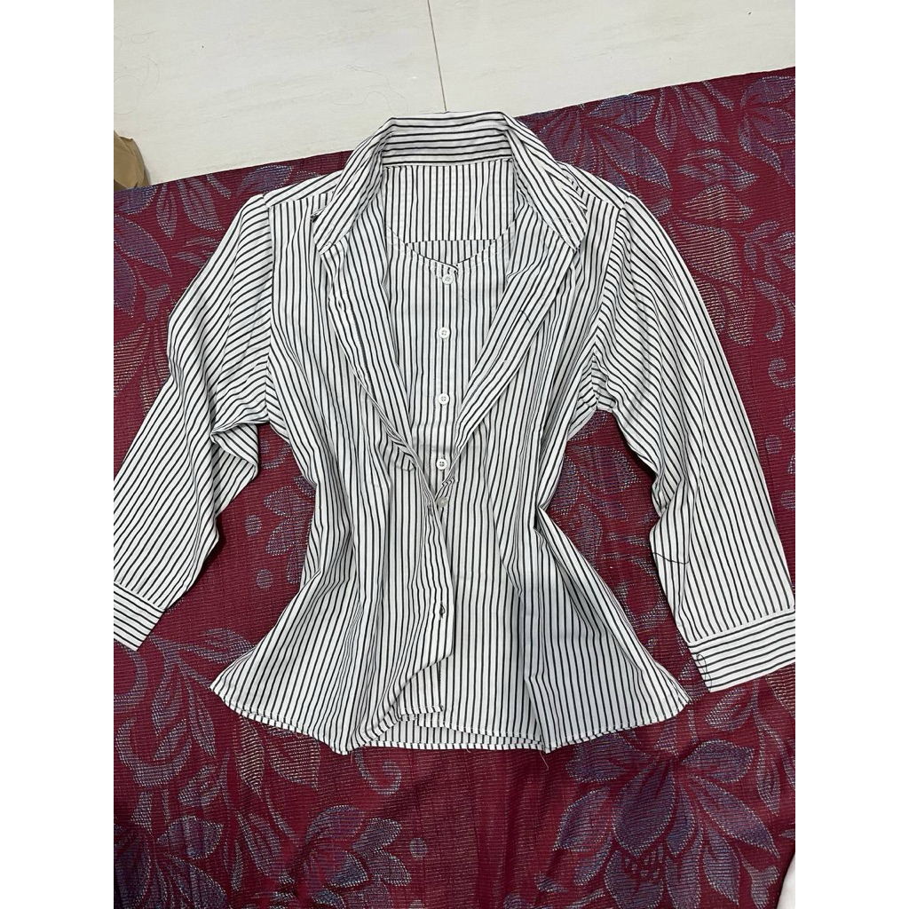 stripe shirt double layer