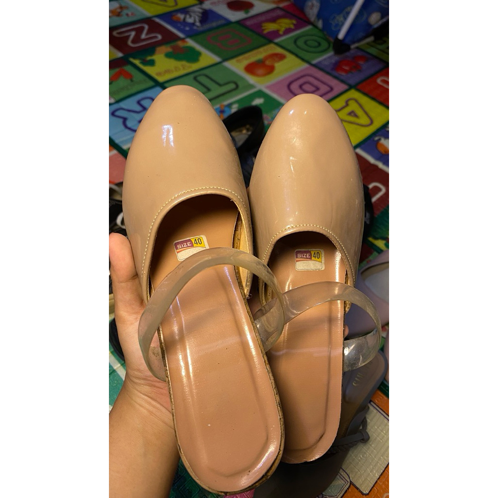 PRELOVED LIKE NEW BARU Heels wanita 5cm sepatu kondangan wisuda heels kaca
