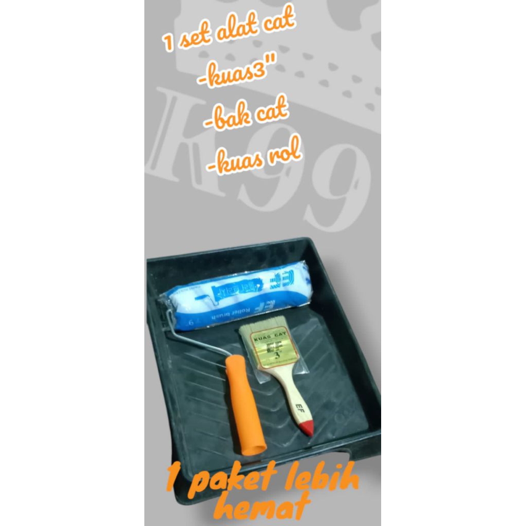 1paket alat cat/bak cat/kuas roll besar/kuas kecil 3in