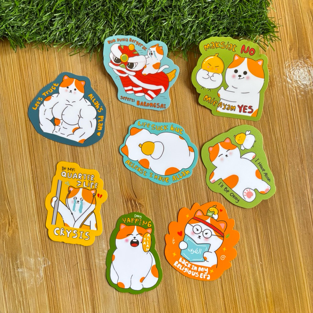 STIKER KUCING ISLAMI LUCU by watermiaow | Waterproof