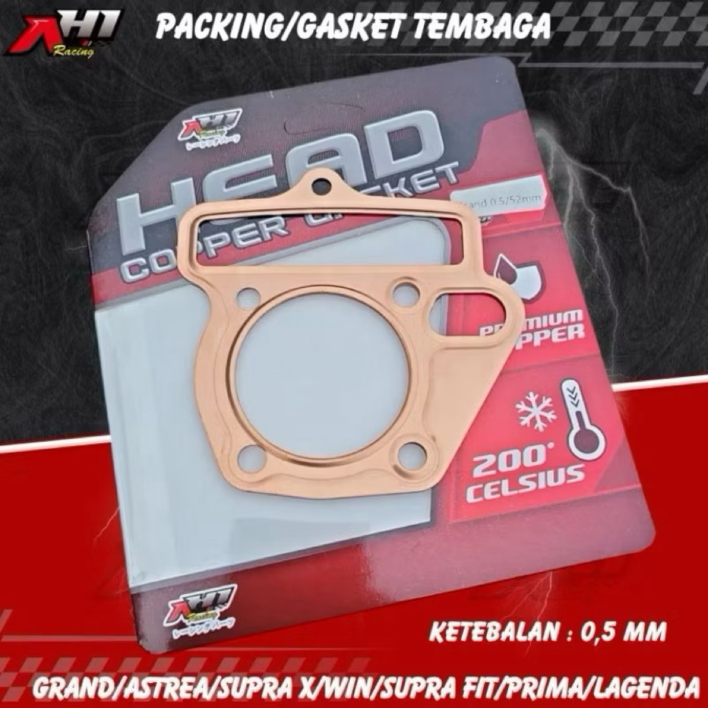 PAKING PACKING BLOK HEAD TEMBAGA GRAND SUPRA X ASTREA WIN SUPRA FIT PRIMA LAGENDA 55 MM AH1 RACING -