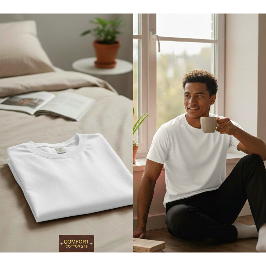 Kaos Polos Cotton Combed 24s  Gatuan & Grosir