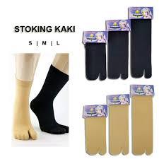 Kaos Kaki Stoking Jempol 2 Jari  Tebal Polos Pendek Sedang Panjang Warna Kulit Coklat Krem