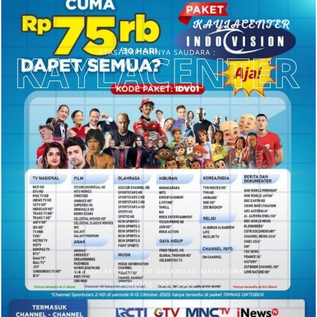 Paket indovision 1bulan