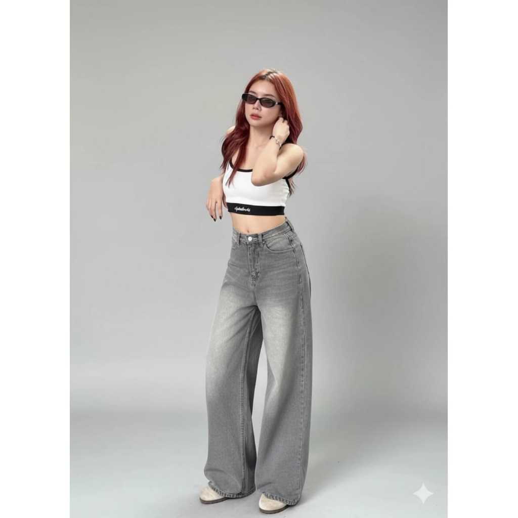 Celana Jeans Wanita High Waist Korean Style Celana Jeans Pria Baggy Pants Korean Style Oversize Loos