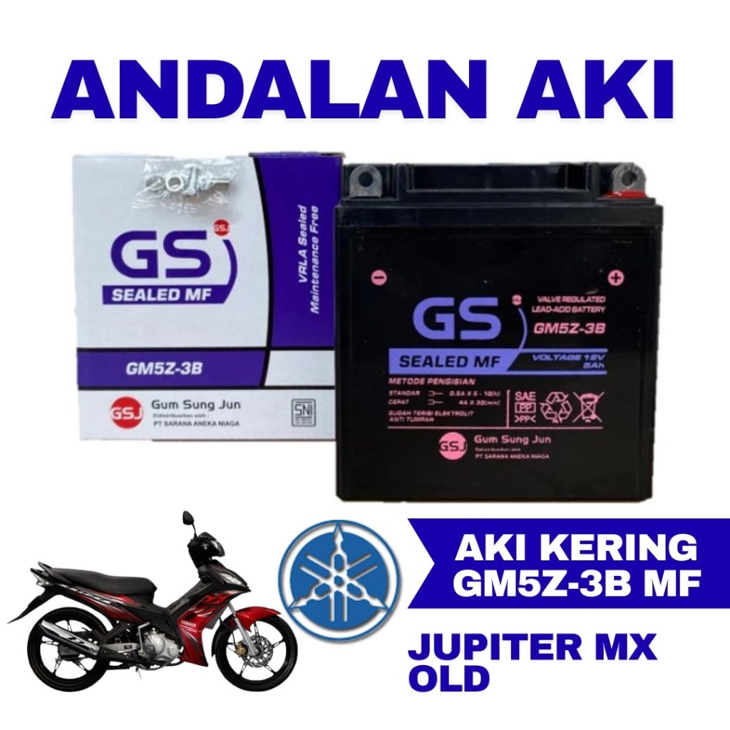 Aki Motor Yamaha Jupiter MX Old  GM5Z3B Aki Kering Accu Kering MF