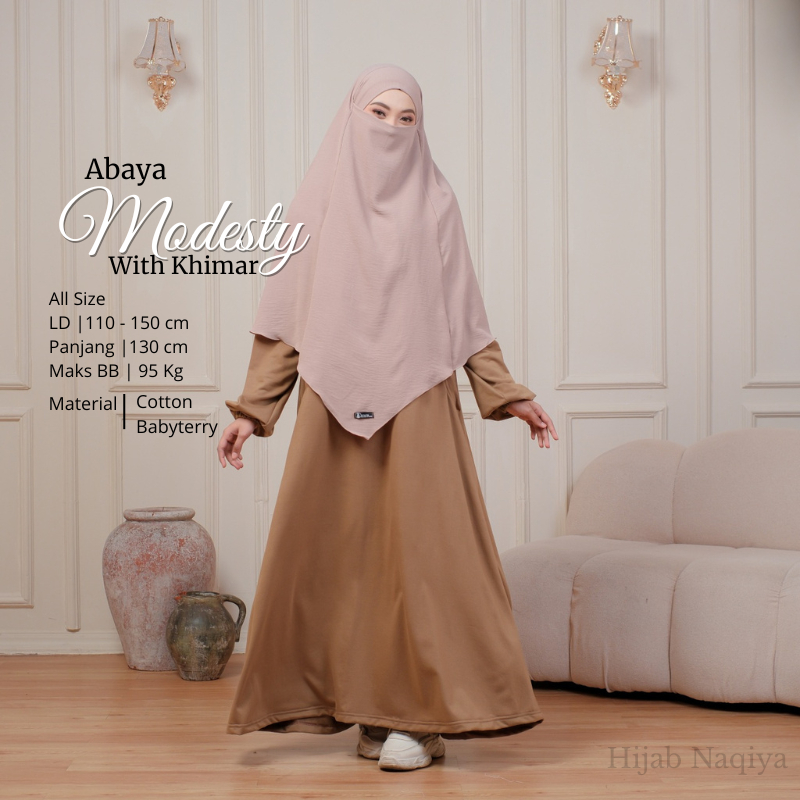 One Set Baju Abaya Muslim Premium Friendly Dress Adem Elegan Busui Syari Set Jilbab Bisa Olahraga