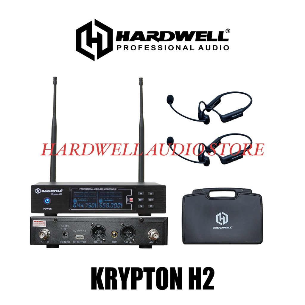 Micriphone Wireless Hardwell Krypton H2 Original Double Microphone Headset Hardwell