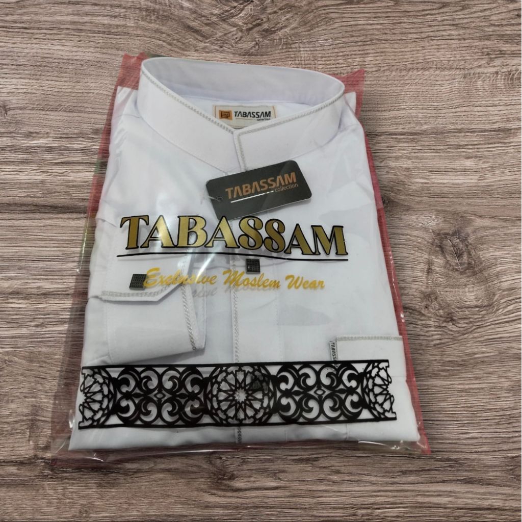 Jubah Gamis Anak Remaja Tabassam Putih Bahan Katun Kancing Thailand Jubah Anak Remaja Tabassam Musli