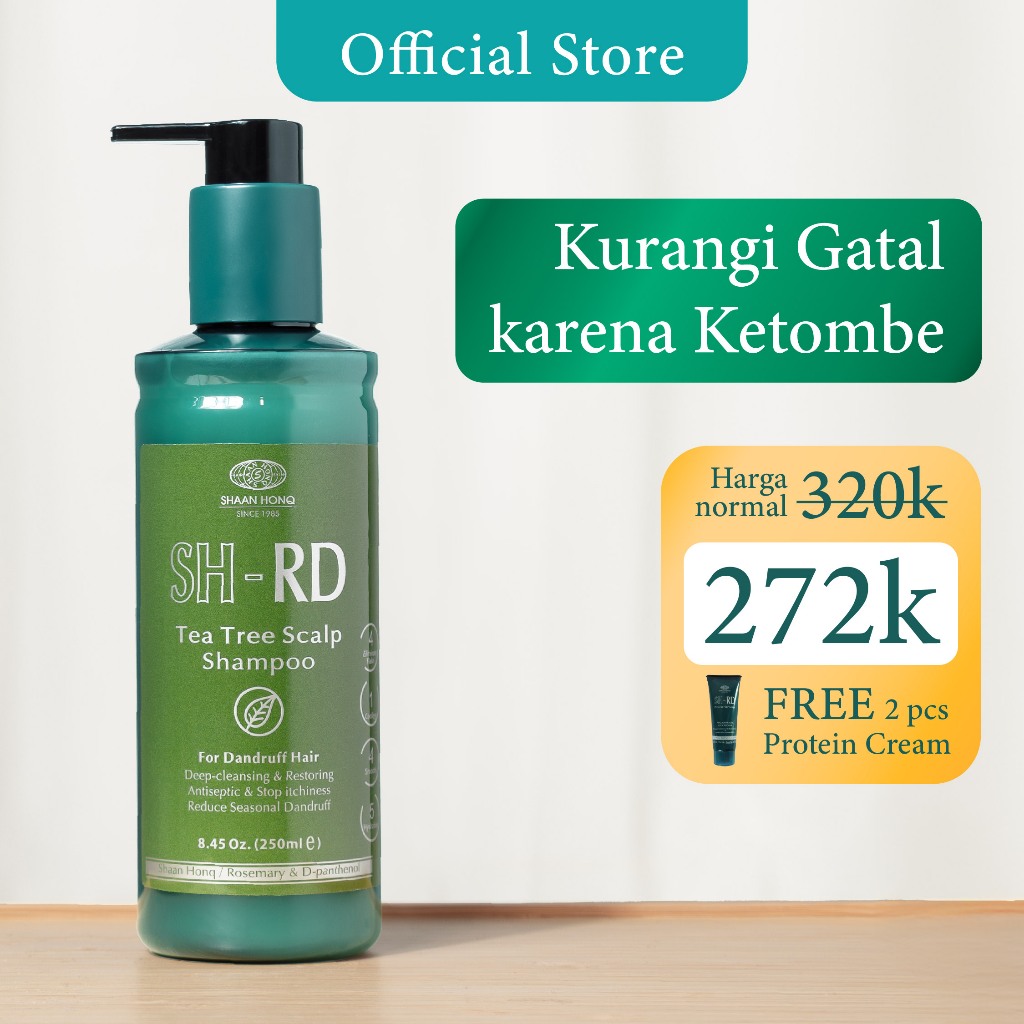 SHRD | Tea Tree | shampoo anti ketombe | Perawatan Rambut | Gatal | Ketombe | Ketombe kering | Kerin