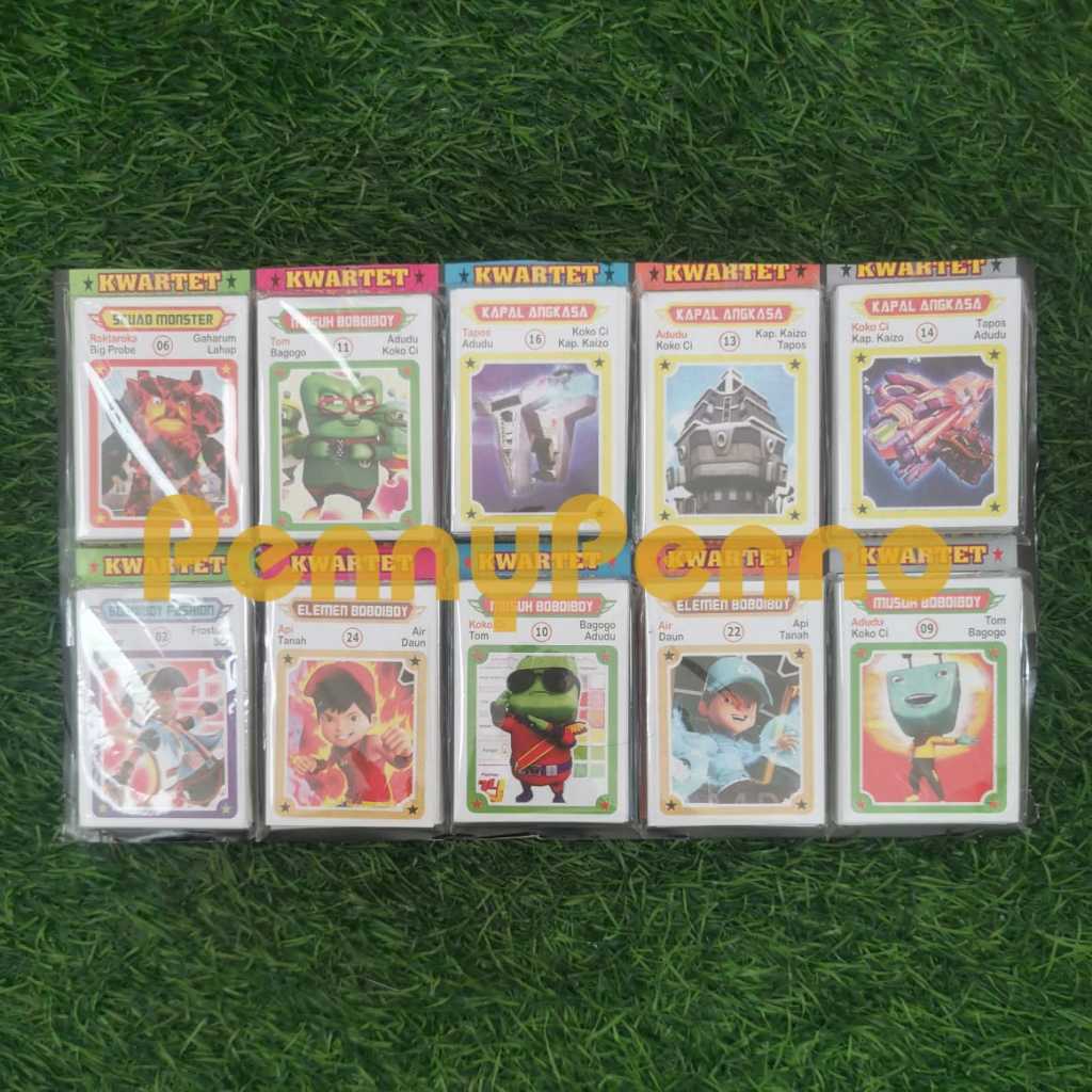 (10 Sachet = 320 Kartu ) Mainan Kartu Kwartet Jumbo Boboiboy