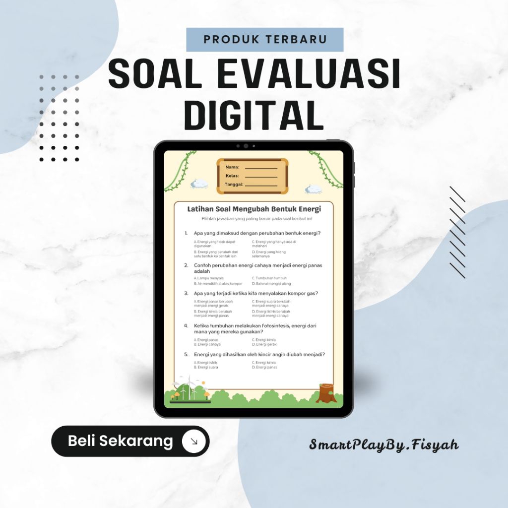 Soal Evaluasi Digital (CUSTOM) - Tugas Mengajar - Tugas Kuliah - Tugas Magang