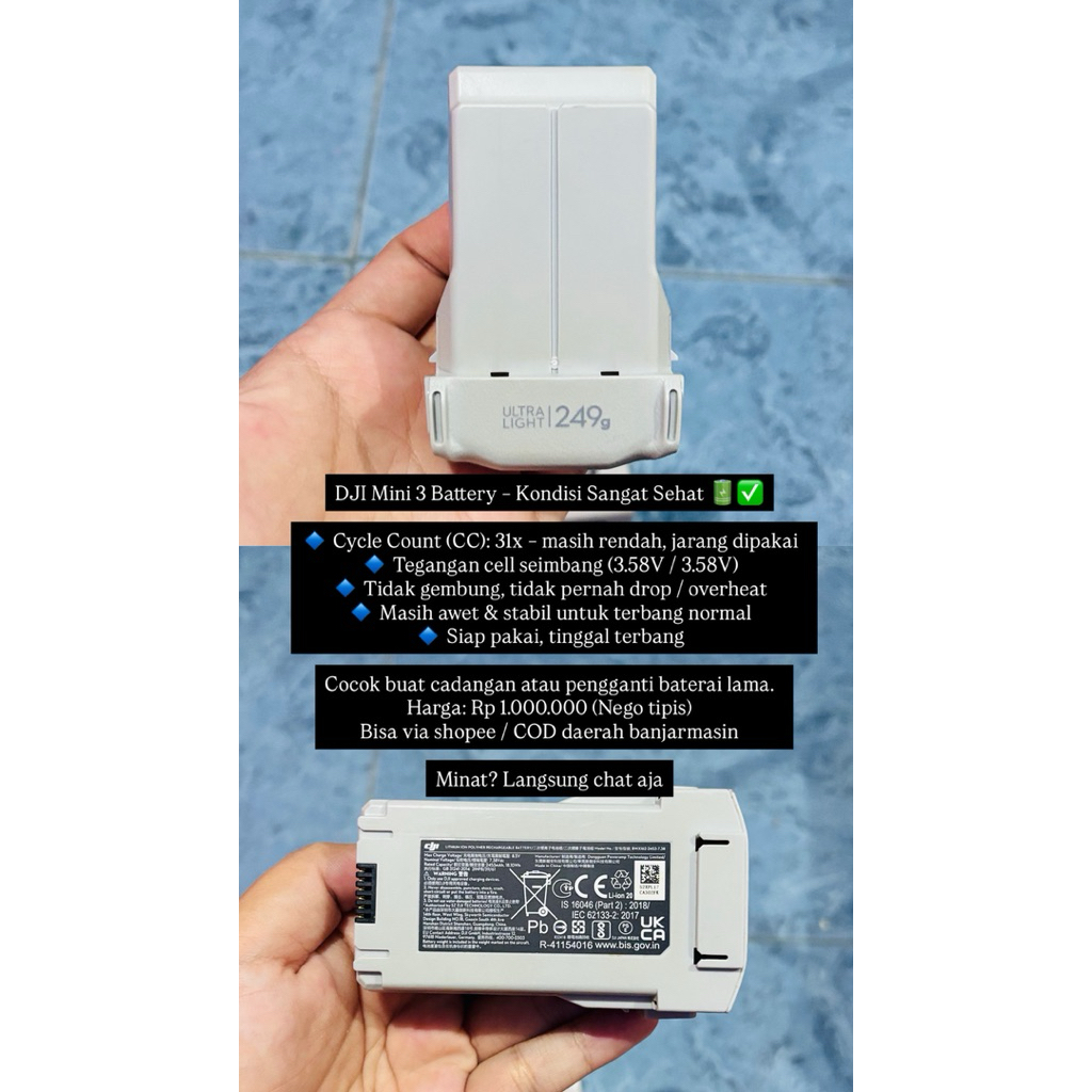 Baterai Drone DJI Mini 3