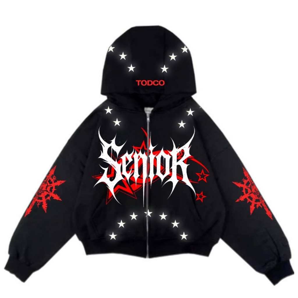 [ LIMITED EDITION ] Double Zipper Hoodie boxy way&cloth black senior original Hoodie pria wanita ove