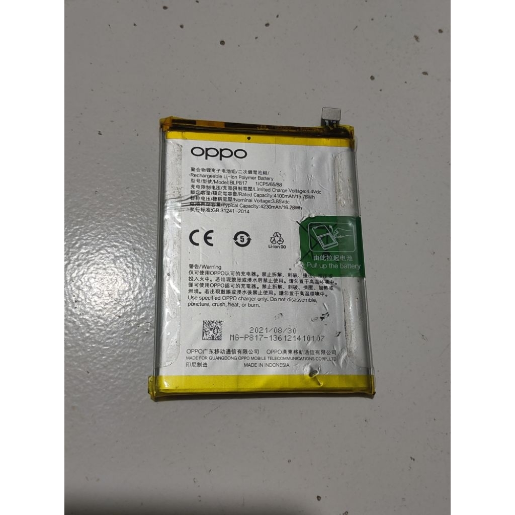 batre Oppo a15 blp817 ori copotan