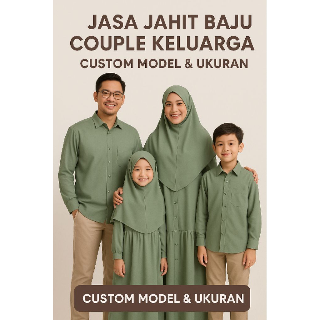 Jasa Jahit Baju Couple Keluarga | Seragam Keluarga | Custom Model & Ukuran | Jahit Rapi & Berkualita