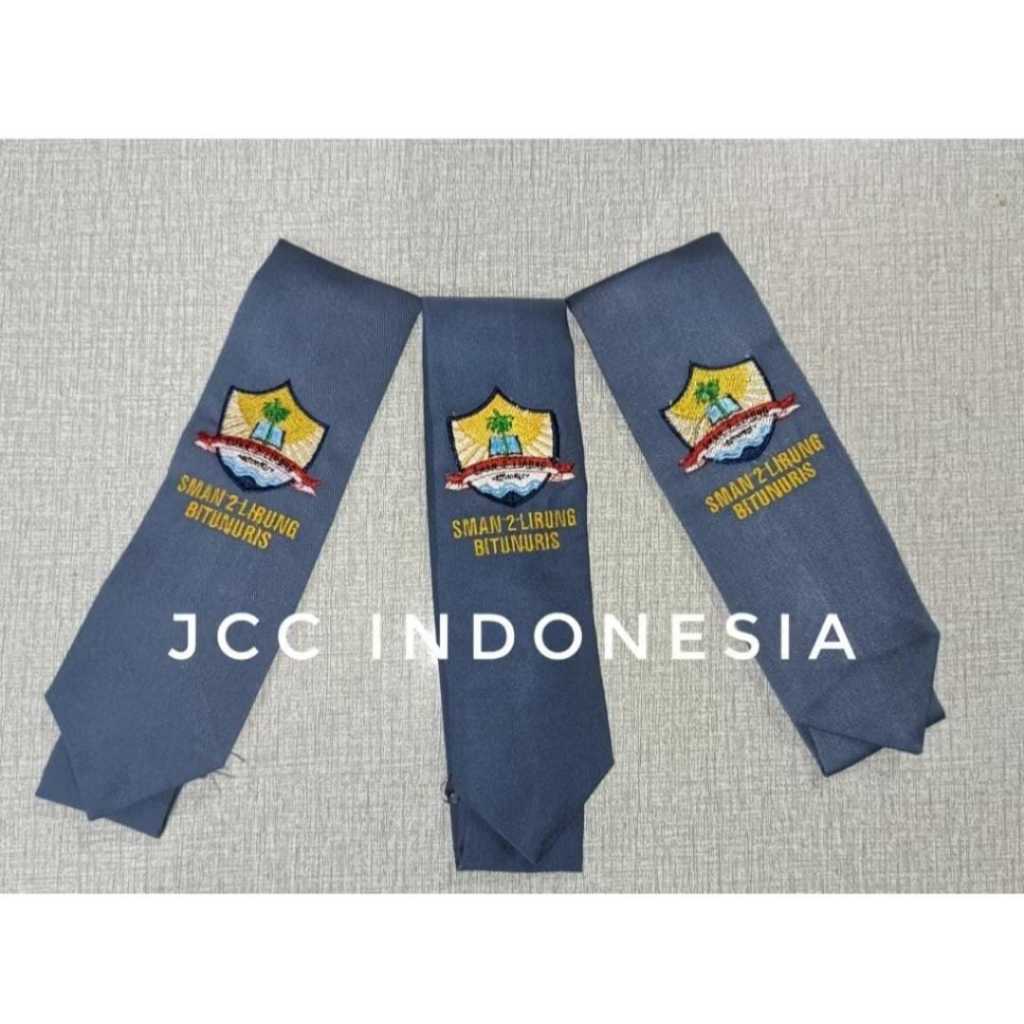 Custom Dasi Sekolah SD, SMP, MTS, SMA, SMK, MA putra putri bordir logo sekolah