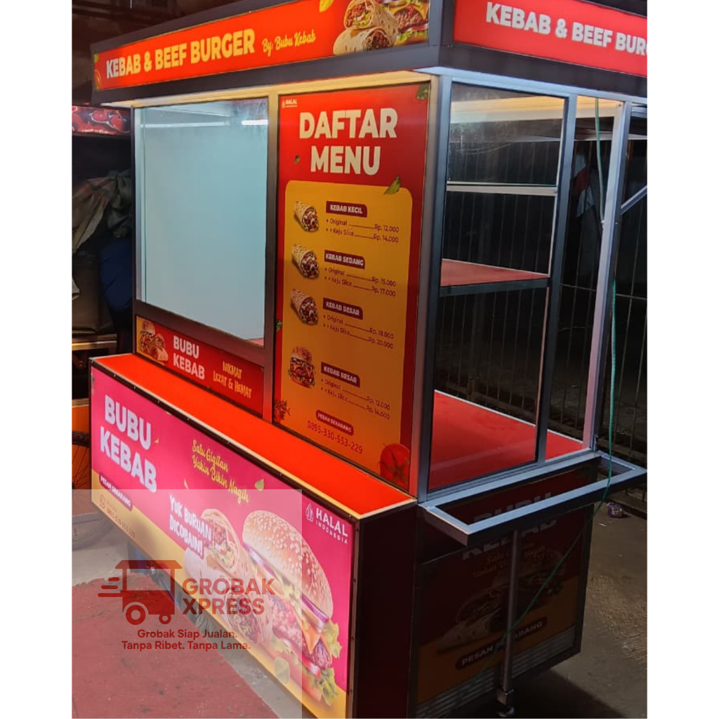 Grobak Xpress gerobak dorong kebab aluminium