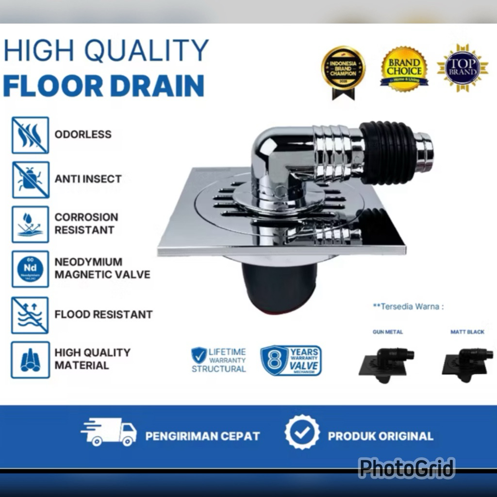 FLOOR DRAIN MESIN CUCI 304/ Saringan Pembuangan Lesin Cuci Sus 304 Hitam/ Promo Floor drain model to
