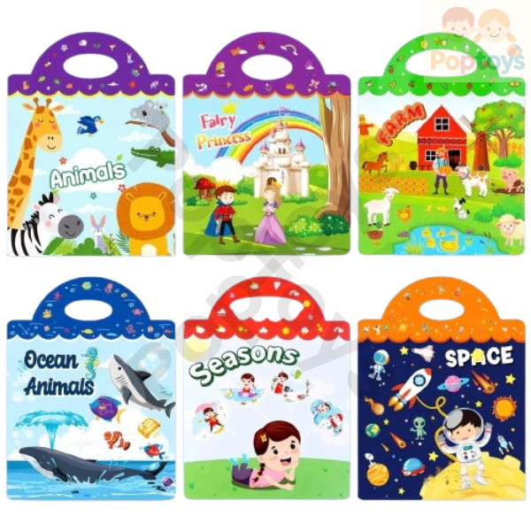 Buku Stiker Anak Reusable Sticker Book DIY Stiker Lepas Pasang Buku