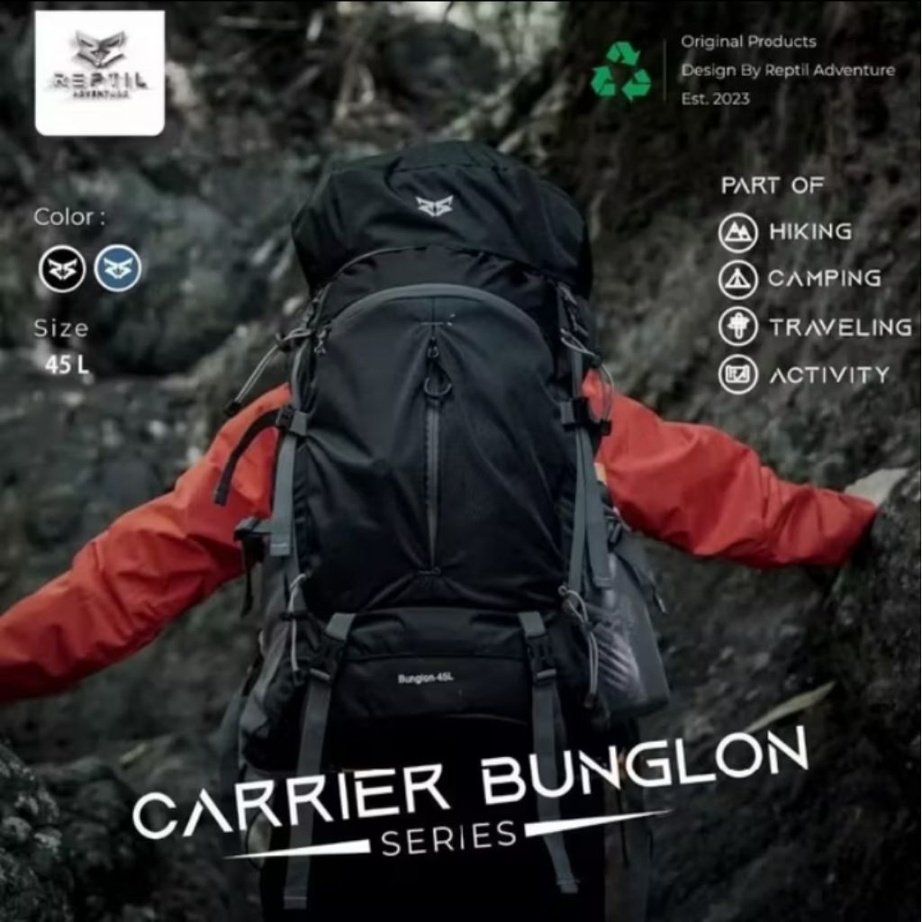 Tas Gunung/Carrier Reptil Adventure series BUNGLON 45L