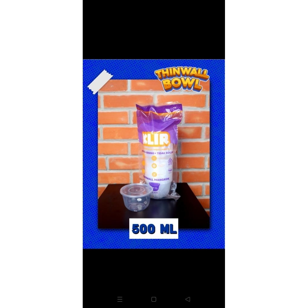 Thinwall Bowl 500ml KLIR