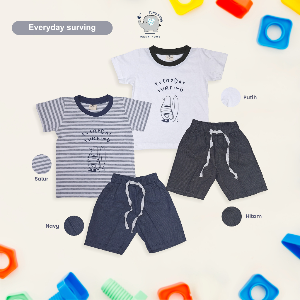 STLN KAOS ANAK LAKI-LAKI KAOS OBLONG ANAK LAKI STLN KAOS PENDEK ANAK LAKI MOTIF EVERY DAY SURFING BY