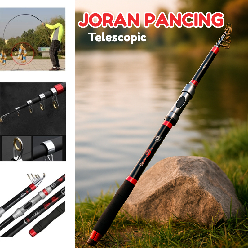 Joran Pancing Carbon Fiber Telescopic Professional Fishing Rod Stik Pancingan Portable