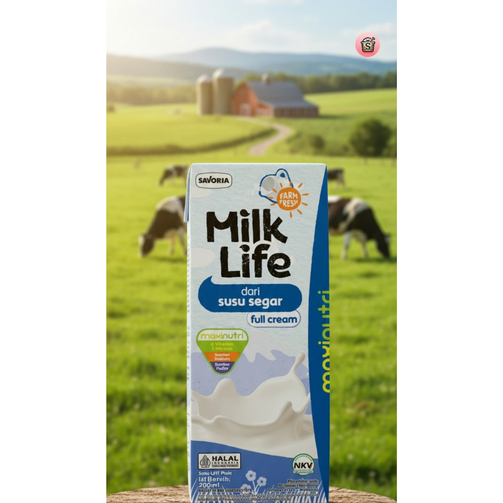 Susu Milk Life UHT Full Cream 24x200ml Kartonan