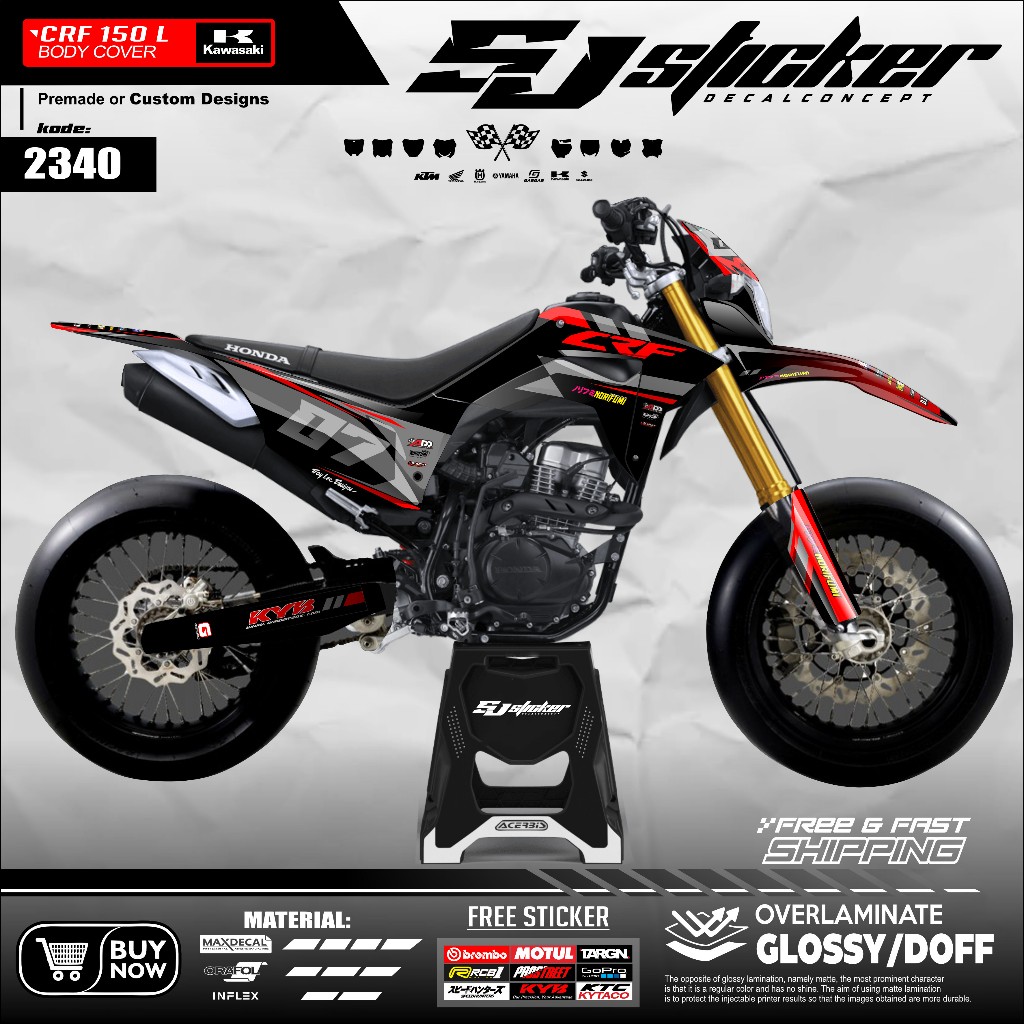 2340 Decal CRF 150L Custom Warna Tahan Lama