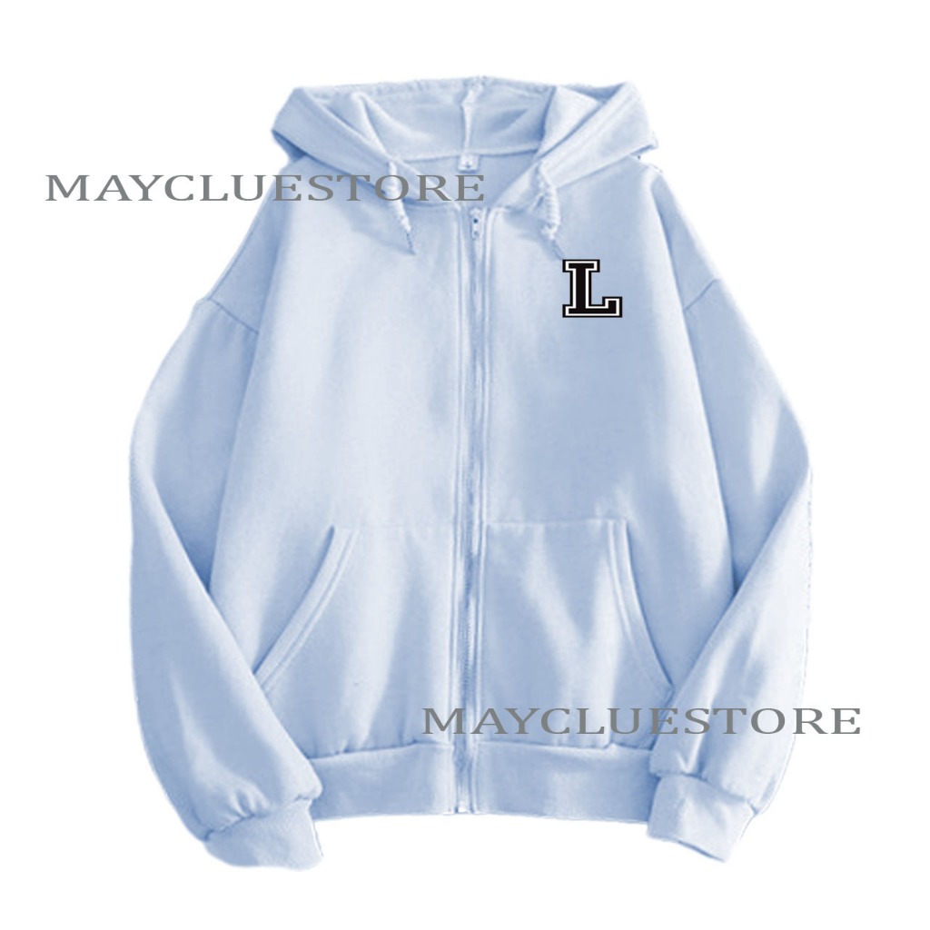 Jaket wanita Terbaru hoodie wanita huruf L hoodie wanita resleting depan size M L XL XXL 3XL 4XL Zip