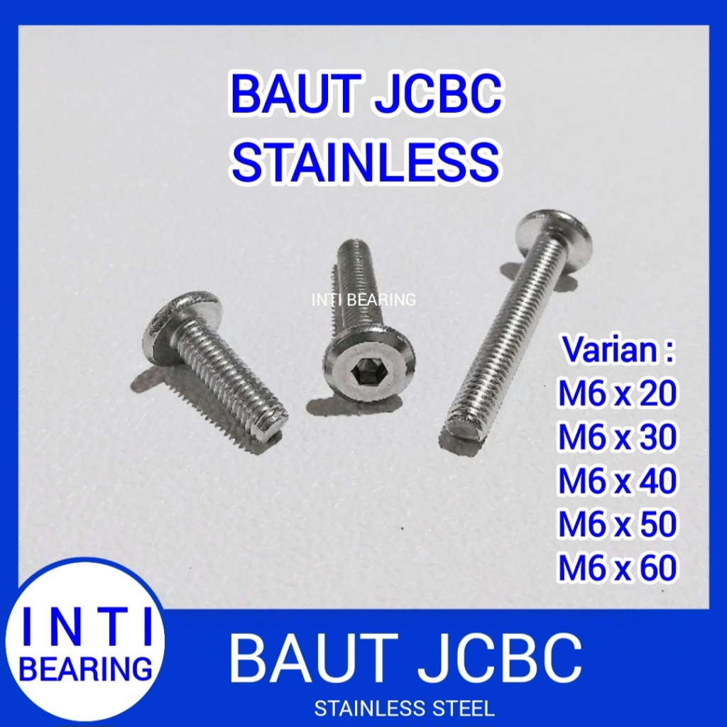 BAUT JCBC STAINLESS STEEL M6 SS SUS KNOCK DOWN KUNCI L4 M6X20 M6X30 M6X40 M6X50 M6X60 SOCKET HEAD CA