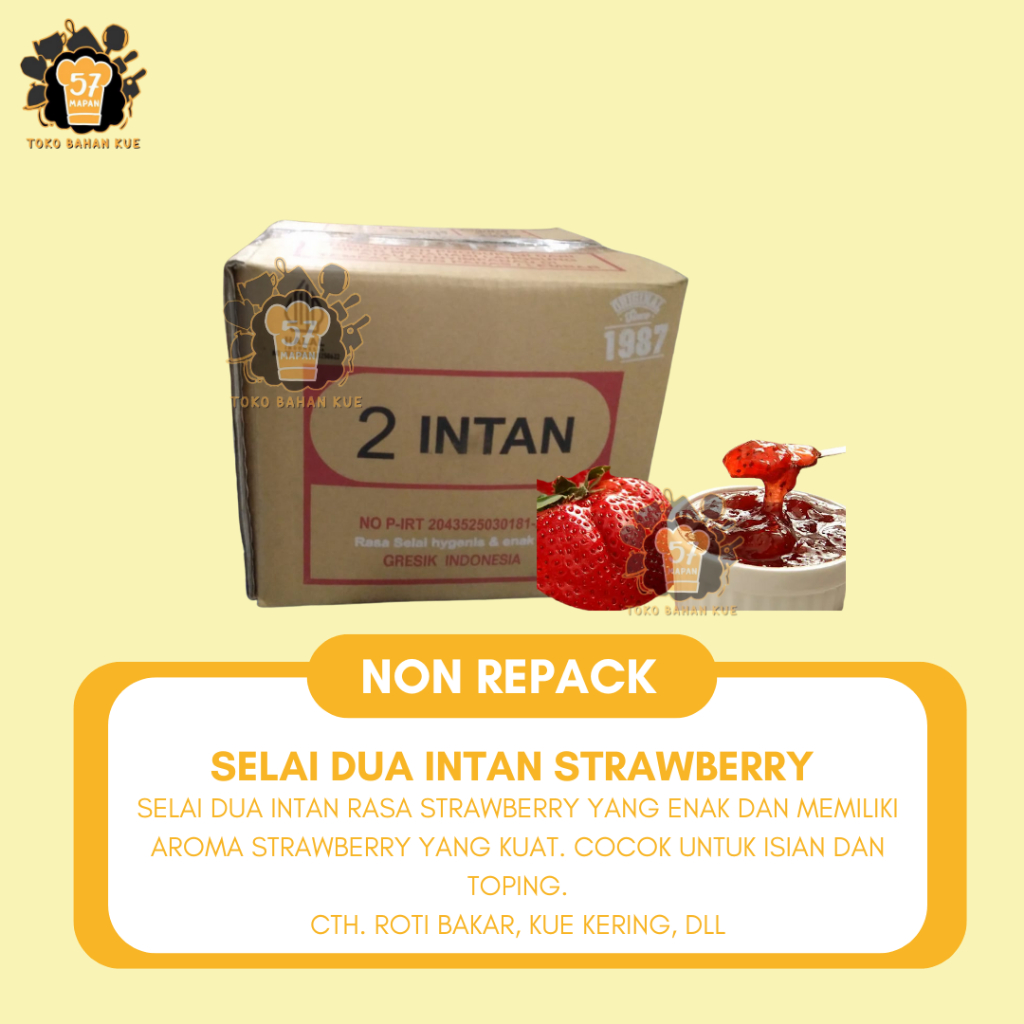 SELAI DUA INTAN / 2 INTAN DOS 10 KG RASA NANAS DAN STRAWBERRY - SELAI BESERAT - SELAI SERAT KASAR