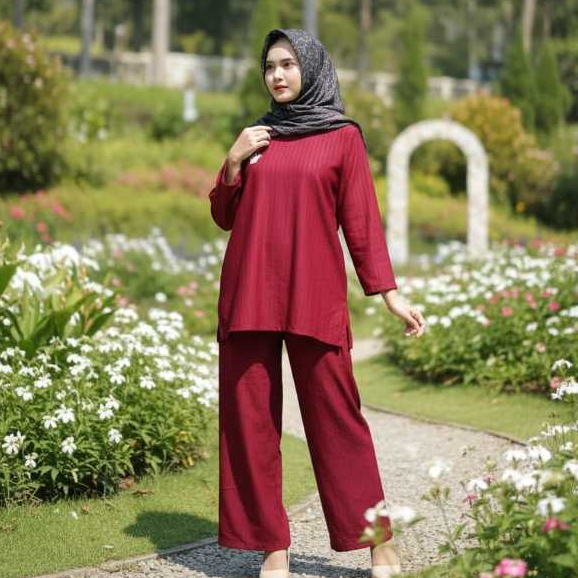 SETELAN WANITA KNIT HORNET LD 120 LENGAN PANJANG BAHAN ADEM LEMBUT