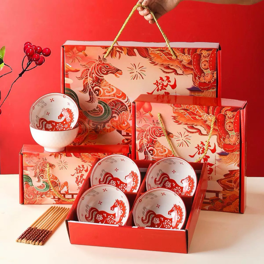 Hampers Imlek Chinese New Year / Mangkok Set Premium Bowl Set / Mangkok Set Imlek / Bowl Set Imlek