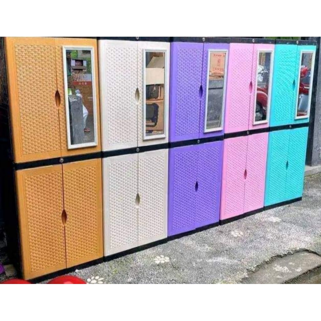 Lemari Plastik Diva Mini Susun 4 cermin