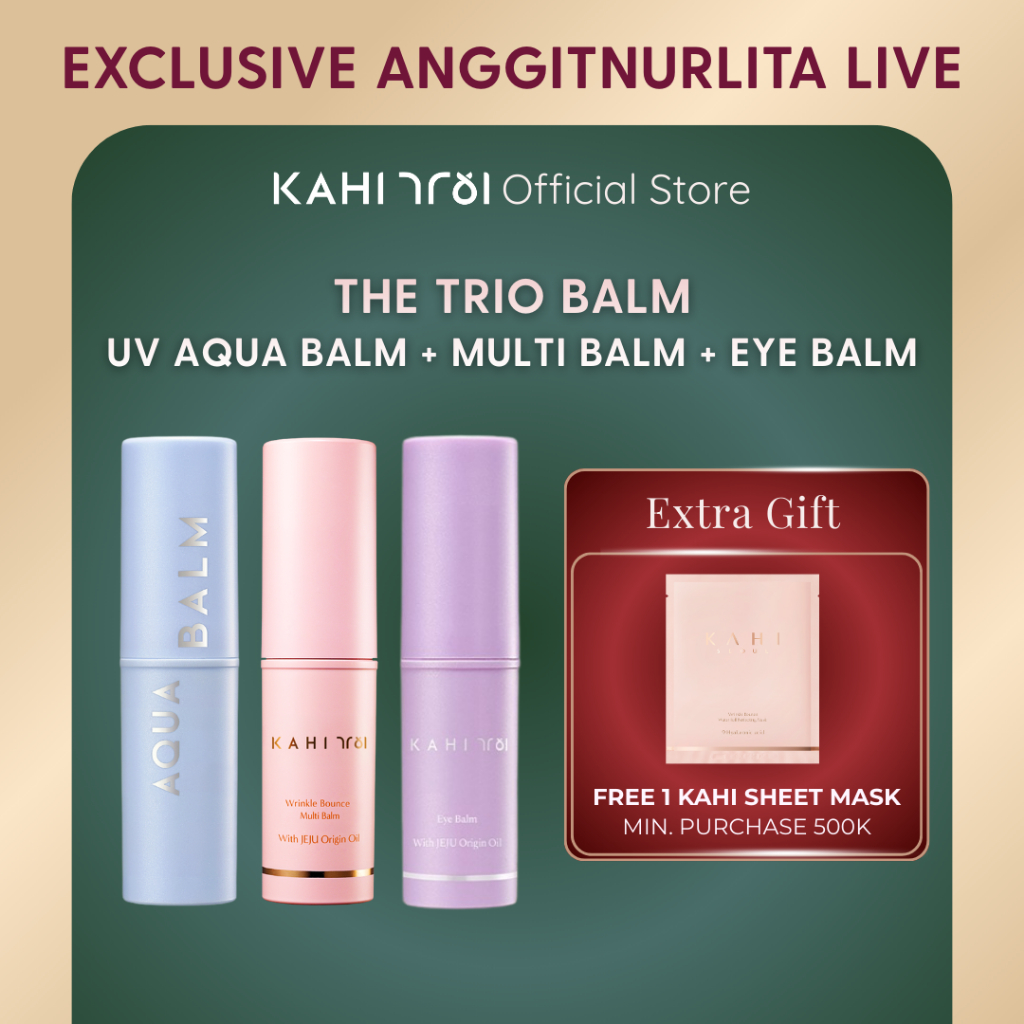 [Live Exclusive anggitnurlita] KAHI Balm Trio - KAHI Multi Blam x KAHI UV Aqua Balm x KAHI Eye Balm
