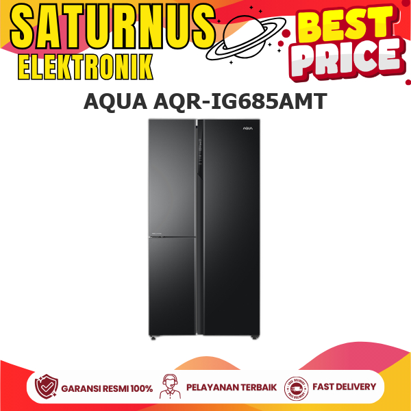 AQUA AQR-IG685AMT KULKAS 3 PINTU MULTI DOOR 562L TWIN INVERTER SMART CONTROL AQRIG685AMT G685AMT
