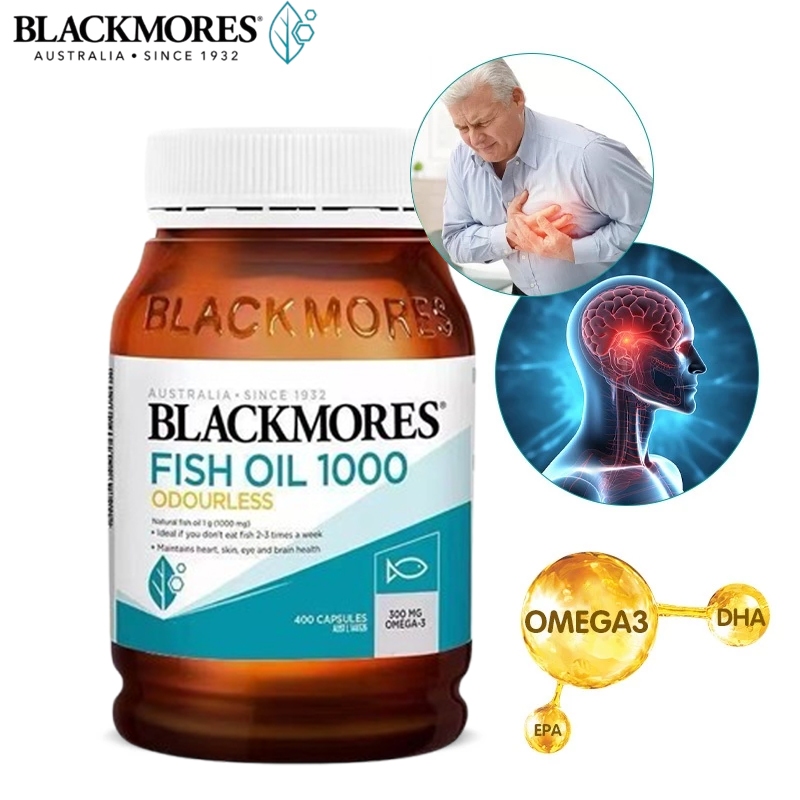 Blackmores Fish Oil 1000mg Omega-3 100%Asli 400caps