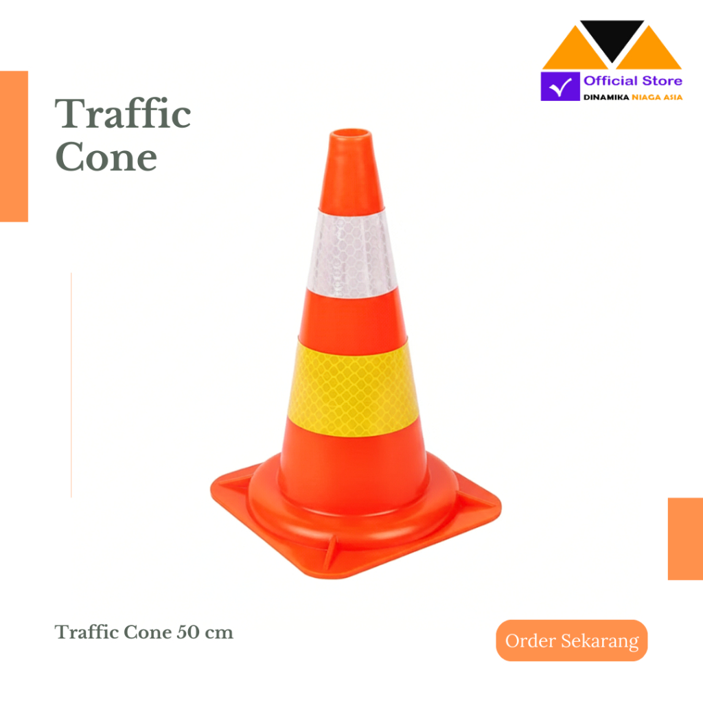 Safety Traffic Cone Rubber 50 cm / Kerucut Lalu Lintas Karet Pengaturan Arus & Lalu Lintas