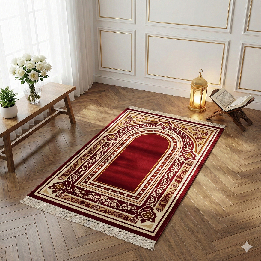 Sajadah D&D Exclusive Beludru Ukuran 70×110 Cm - Sajadah Karpet Tebal Premium Dewasa