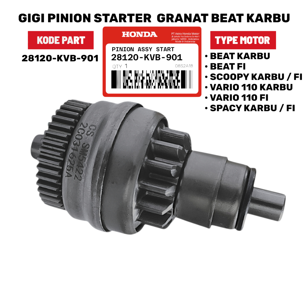 Granat Starter Beat Karbu / Beat Fi Starter Kasar / Vario 110 / Scoopy / Spacy / Pinion Starter