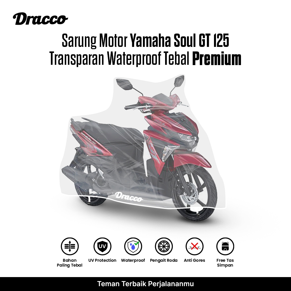 Sarung Motor Yamaha Soul GT 125 Transparan Tebal Waterproof Premium Penutup Anti Hujan Anti Gores