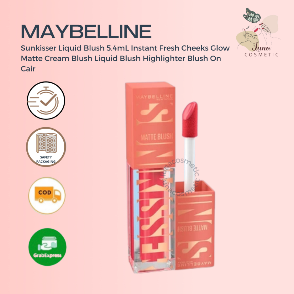 MAYBELLINE OFFICIAL Sunkisser Liquid Blush 5.4mL Instant Fresh Cheeks Glow Matte Cream Blush Liquid 