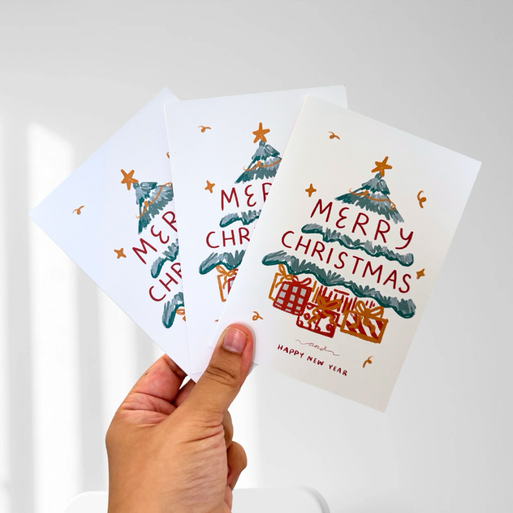 Kartu Ucapan Natal Tahun Baru & Amplop / Christmas Card / Birthday Card / Hampers