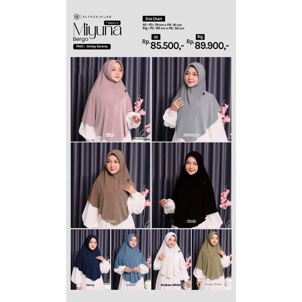 Alfasa Hijab - Bergo / Hijab / Miyuna Bergo Alfasa