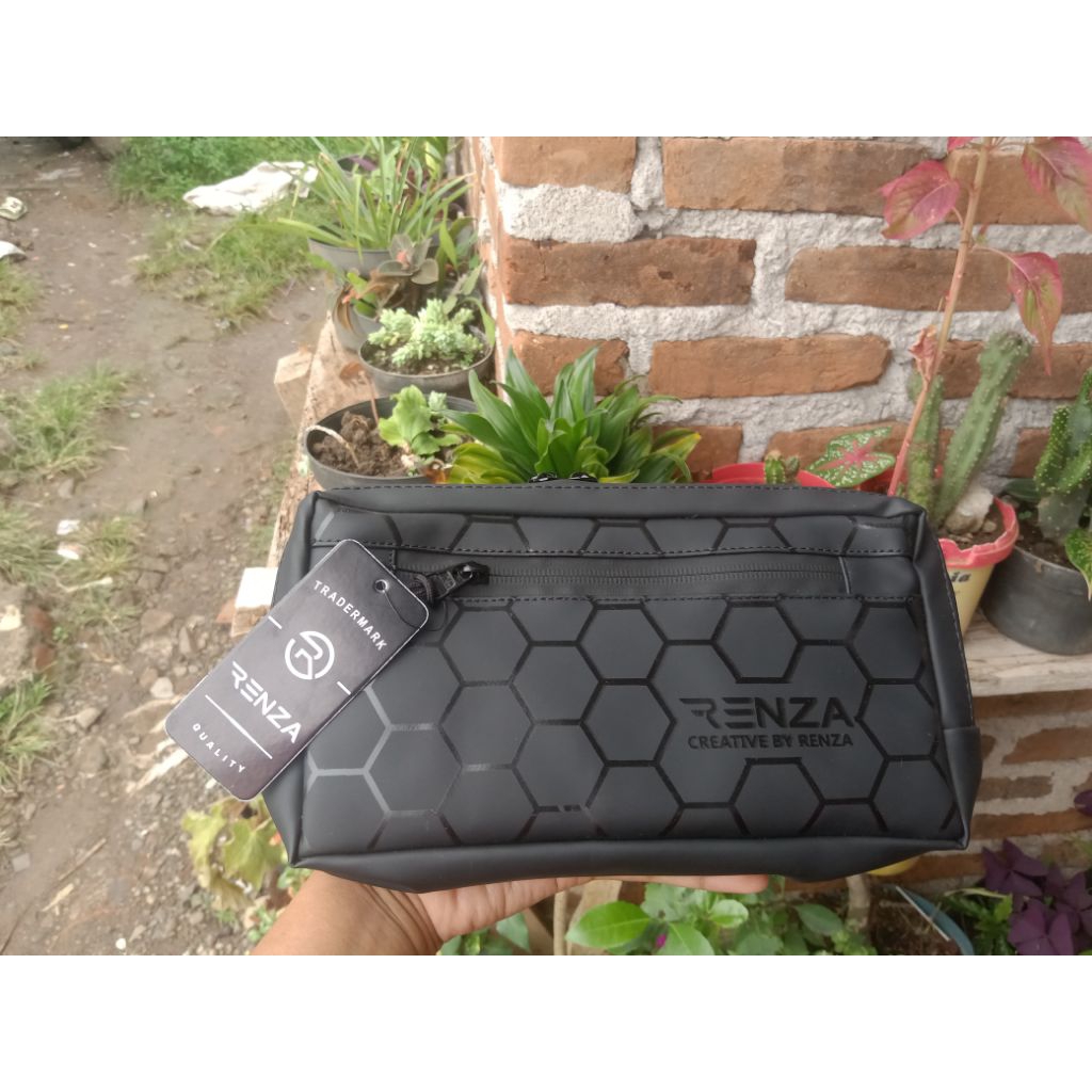 tas selempang pinggang tas genggam pria anti air elegan RENZA