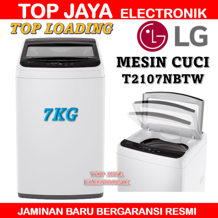 MESIN CUCI LG 7KG TOP LOADING/MESIN CUCI TOP LOADING 7 GK LG T2107NBTW BARU BERGARANSI RESMI