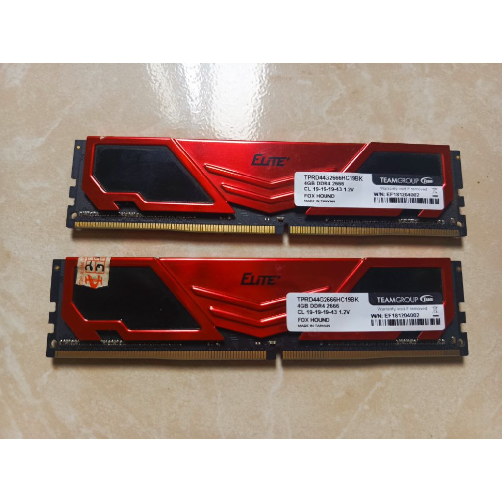 RAM Team elite 8gb (2x4) 2666mhz ddr4 kit