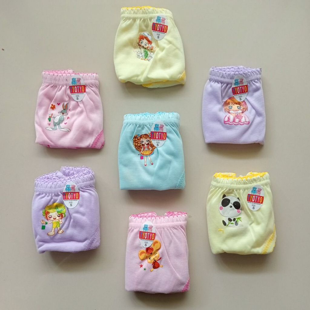 (GROSIR 12 pcs)Celana Dalam TYOTYO/Celana Dalam Anak Cewe/Celana Dalam Karakter